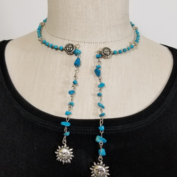 Tibetan Silver & Stone Choker Necklace Adjustable - Picture 5 of 6